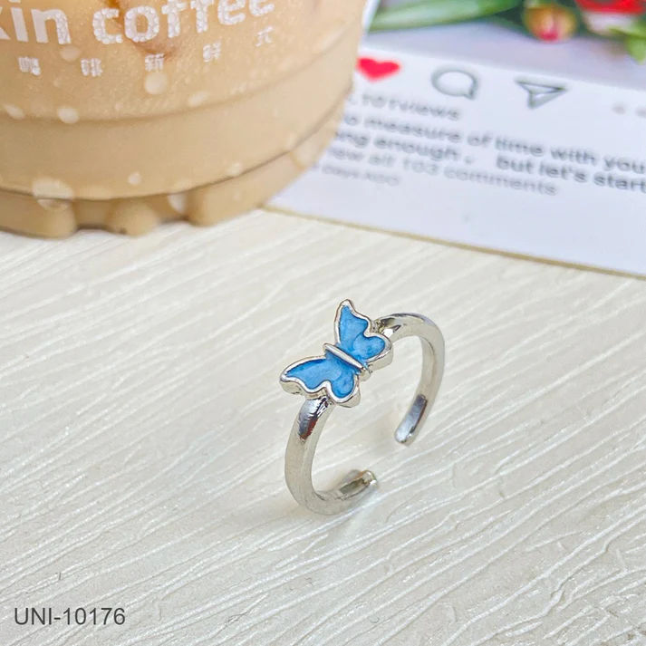 Blue Butterfly Silver - Ring